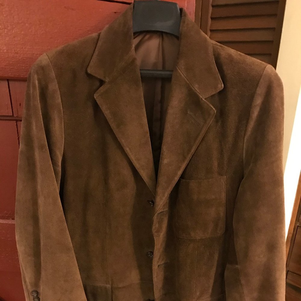 Mens suede suit coat